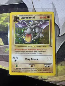 Pokemon TCG Aerodactyl Holo Unlimited Card 1/62 Fossil - Image 1