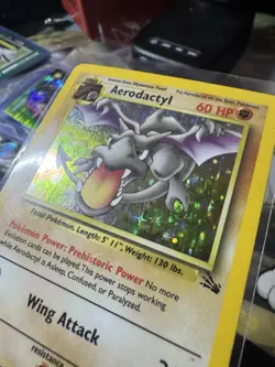Pokemon TCG Aerodactyl Holo Unlimited Card 1/62 Fossil - Image 3