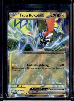 2025 Pokemon Journey Together Tapu Koko ex #051/159 - Image 1