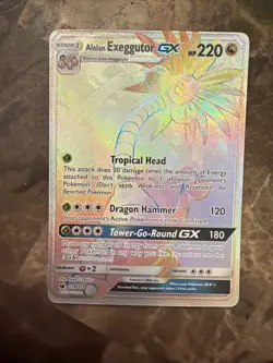Pokemon TCG Alolan Exeggutor GX 118/111 Rainbow Secret Rare, Crimson Invasion - Image 1