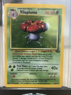 1999 Pokemon TCG Unlimited Holo Vileplume 15/64 Rare Jungle Edition Stamp WOTC - Image 1