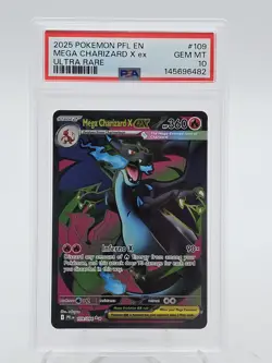 MEGA CHARIZARD X EX 2025 POKEMON PFL EN #109/094 ULTRA RARE PSA 10 Q6679 - Image 1