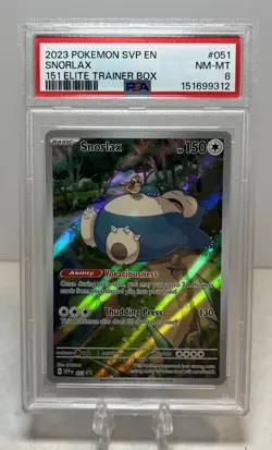 2023 POKEMON SVP EN-SV BLACK STAR PROMO 151 ELITE TRAINER BOX #051 SNORLAX PSA 8 - Image 1