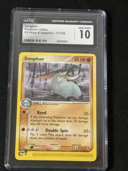 Pokemon EX Ruby & Sapphire Regular Finish Donphan eReader 17/109 - PSA 9! - Image 1