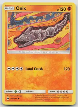 Onix 109/214 Common Lost Thunder Pokemon NM - Image 1
