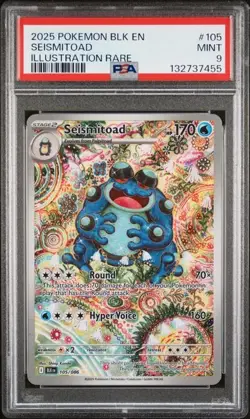 PSA 9 Pokemon Seismitoad 105/086 Black Bolt - Image 1