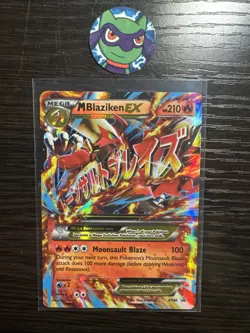 Pokemon TCG M Blaziken EX Black Star Promo XY86 Ultra Holo Rare 2015 LP - Image 1