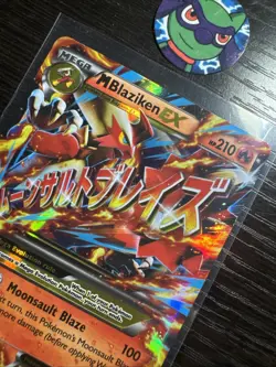 Pokemon TCG M Blaziken EX Black Star Promo XY86 Ultra Holo Rare 2015 LP - Image 2