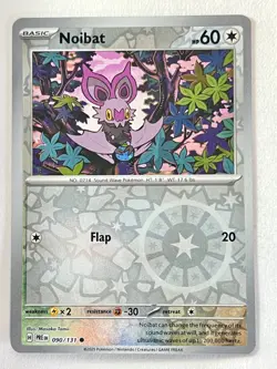 Noibat 090/131 Reverse Holo Prismatic Evolutions Pokemon Pack Fresh Near Mint NM - Image 1