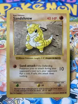 Pokemon TCG Sandshrew Base Set 62/102 Regular Shadowless Common - Image 1