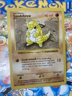 Pokemon TCG Sandshrew Base Set 62/102 Regular Shadowless Common - Image 2