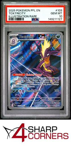 2025 POKEMON EN-PHANTASMAL FLAMES ILLUSTRATION RARE IR #103 TOXTRICITY PSA 10 - Image 1