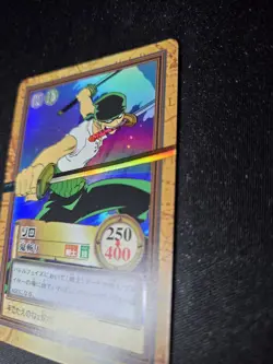 One Piece Carddass Hyper Battle Holo Roronoa Zoro 1999 C07 Made in Japan Bandai - Image 3
