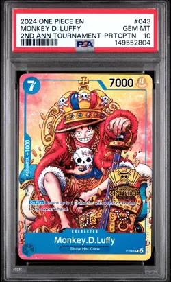 🔥 2024 One Piece Monkey D. Luffy P-043 PSA 10 2nd Anniversary Promo ⚡149552804 - Image 1