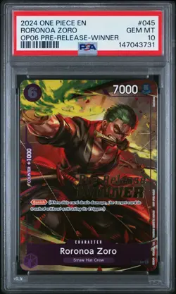 One Piece Roronoa Zoro OP06 Prerelease Winner Promo English PSA 10 Gem Mint - Image 5