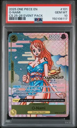 2025 One Piece EN CS 25-26 Event Pack O-Nami #101 PSA 10 GEM MINT - Image 1