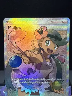 Pokemon Card Mallow 145/145 Guardians Rising Full Art Trainer Played - Image 2