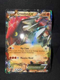 Pokemon Groudon EX TCG Ultra Rare Black Star Promo Card XY42 HP - Image 1
