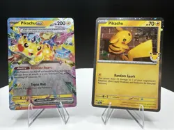 Pokemon Pikachu ex 057/217 + Pikachu 051/162 Holo Card Lot NM - Image 1
