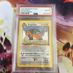 PSA 8 Dragonite #5 1999 Movie Promo WOTC Pokemon Card NM-MT - Image 1
