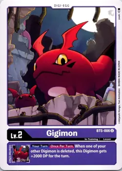 Gigimon BT5-006 Black Uncommon In-Training (Lv2) Digimon Card CCG - Image 1