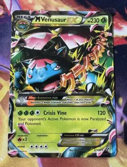 Pokemon M Mega Venusaur EX XY Base Set 2/146 Ultra Rare Holo English TCG 2014 NM - Image 1