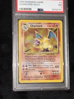 PSA 7 NM-MT 1999 Charizard 4/102 Base Set Unlimited Holo Rare Pokemon GRAIL! - Image 1