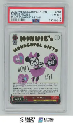 2023 Weiss Schwarz JPN Gold Stamp Minnie Mouse PSA 10 #062 Disney 100 - Image 1