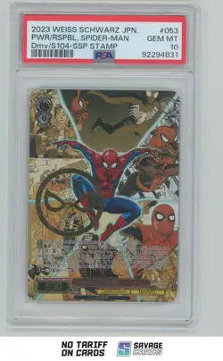 2023 Weiss Schwarz JPN SSP Stamp Power RSPBL Spider-Man PSA 10 #053 Disney 100 - Image 1