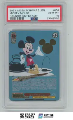 2023 Weiss Schwarz JPN SSP Stamp Mickey Mouse PSA 10 #056 Disney 100 - Image 1