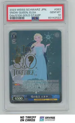2023 Weiss Schwarz JPN Gold Stamp Snow Queen Elsa PSA 10 #083 Disney 100 - Image 1