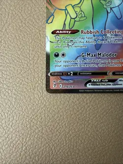 Pokemon TCG Garbodor VMAX 216/203 Evolving Skies Secret Rainbow Rare Holo Card - Image 5
