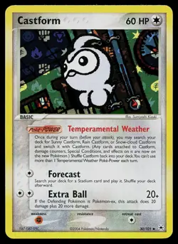 Pokemon Card - Castform Hidden Legends 30/101 Reverse Holo Uncommon - Image 1
