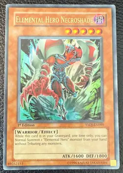 YUGIOH ELEMENTAL HERO NECROSHADE ULTRA RARE 1ST EDITION YSDJ-EN000 LP - Image 1