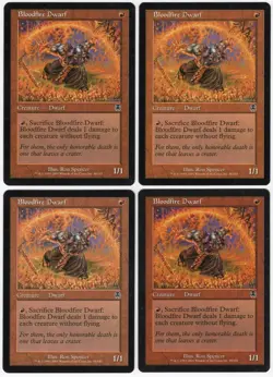 Bloodfire Dwarf x4 4x 2001 Apocalypse PLAYSET Red Common Creature MTG NM AZ2 - Image 1