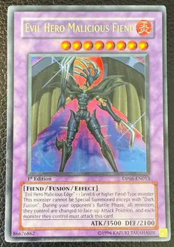 YUGIOH EVIL HERO MALICIOUS FIEND ULTRA RARE 1ST EDITION DP06-EN013 NM+/MINT - Image 1