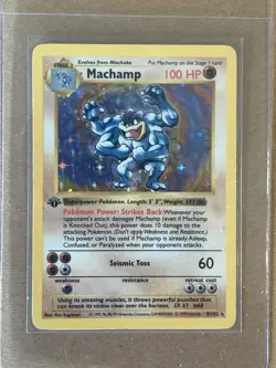 Pokemon Machamp 8/102 Holo Rare Base Set 1999 (English) - Image 1