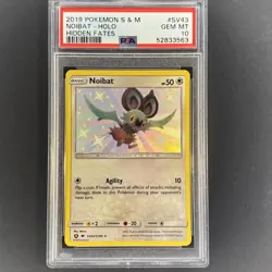 2019 PSA 10 Pokemon Sun & Moon Hidden Fees SV Shiny Vault #SV43 Noibat Holo - Image 1