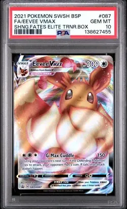 2021 EEVEE VMAX 087 psa 10 SHNG.FATES ELITE TRNR.BOX POKEMON SWSH BLACK STAR PRO - Image 1