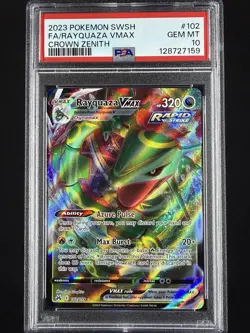 Pokemon Rayquaza VMAX Crown Zenith Full Art #102 PSA 10 Gem Mint - Image 1
