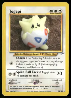 Togepi 56/105 Uncommon Neo Destiny Pokemon Moderately Played - Image 1