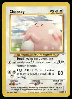 Chansey 31/105 Uncommon Neo Destiny Pokemon Moderately Played - Image 1