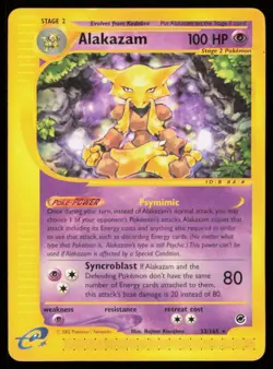 ALAKAZAM 33/165 VINTAGE RARE EXPEDITION BASE SET POKEMON - Image 1