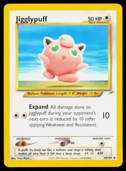 JIGGLYPUFF 44/105 VINTAGE UNCOMMON NEO DESTINY POKEMON - Image 1
