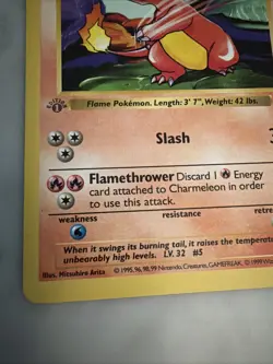 CHARMELEON 1ST EDITION SHADOWLESS Pokemon Non Holo Base Set 24/102 English WOTC - Image 4
