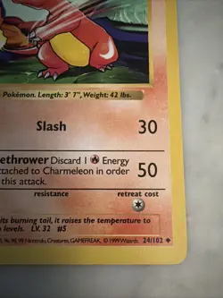 CHARMELEON 1ST EDITION SHADOWLESS Pokemon Non Holo Base Set 24/102 English WOTC - Image 5