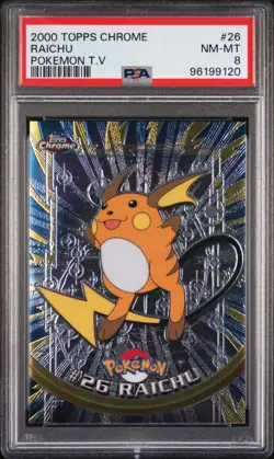 2000 TOPPS CHROME POKEMON T.V. 26 RAICHU | PSA 8 - Image 1