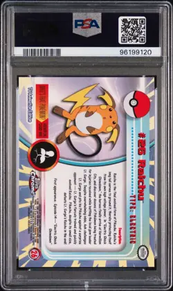 2000 TOPPS CHROME POKEMON T.V. 26 RAICHU | PSA 8 - Image 2