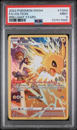 2022 POKEMON SWORD & SHIELD BRILLIANT STARS TG04 FULL ART/JOLTEON | PSA 9 - Image 1