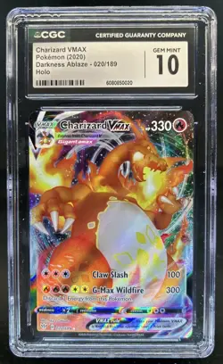 2020 Pokemon SWSH Darkness Ablaze Charizard VMAX #020/189 CGC 10 - Image 1